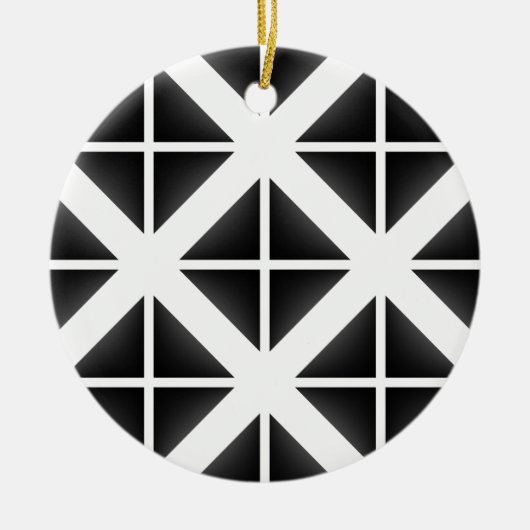 Schwarzes Trendy Triangle Muster Keramikornament (Vorne)