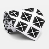 Schwarzes Trendy Triangle Muster Krawatte (Gerollt)