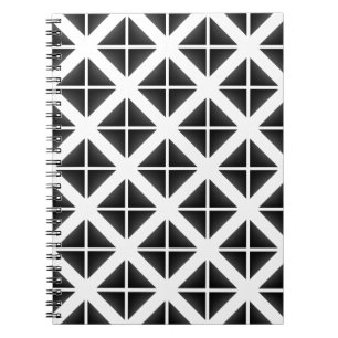 Schwarzes Trendy Triangle Muster Notizblock