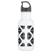 Schwarzes Trendy Triangle Muster Trinkflasche (Rückseite)