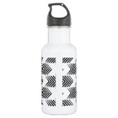 Schwarzes Tribal Arrow Muster Edelstahlflasche (Rückseite)