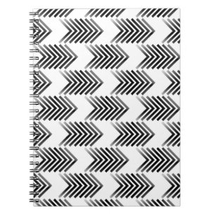 Schwarzes Tribal Arrow Muster Notizblock