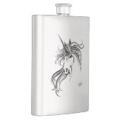 Schwarzes Tribal-Einhorn Flachmann (Rechts)