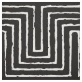 Schwarzes Tribal Maze African Pattern Textil Stoff (Muster)
