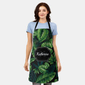 Schwarzes tropisches Muster Schürze (Getragen)