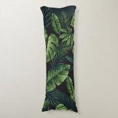 Schwarzes tropisches Muster Seitenschläferkissen (Vorderseite Vertikal)