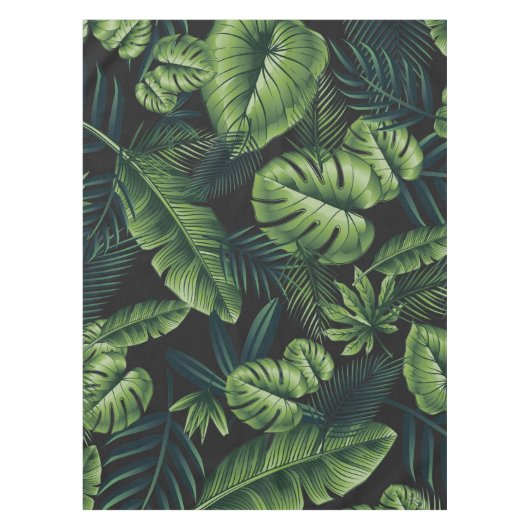 Schwarzes tropisches Muster Tischdecke (Vorderseite)