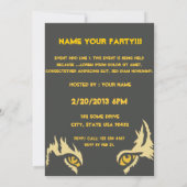 Schwarzes tropisches Themed Party laden ein Einladung (Rückseite)