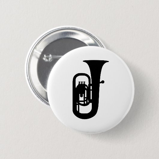 Schwarzes Tubainstrument Button (Vorne & Hinten)