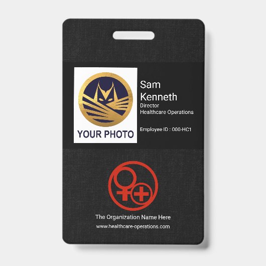 Schwarzes Tuch Textur Foto Vorlage Gesundheitswese Ausweis (Vorderseite)