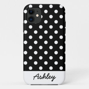 Schwarzes Tupfen-Gewohnheits-Monogramm Case-Mate iPhone Hülle