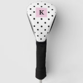 Schwarzes Tupfen-Monogramm Golf Headcover (Vorderseite)