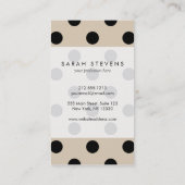 Schwarzes Tupfen-Muster - TAN Visitenkarte (Rückseite)