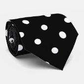 Schwarzes Tupfenmuster Krawatte (Gerollt)
