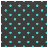 Schwarzes Türkis-Blau-Tupfen-Stellen-Muster Stoff (Nahaufnahme)