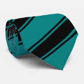 Schwarzes u. aquamarine starke und dünne krawatte (Gerollt)