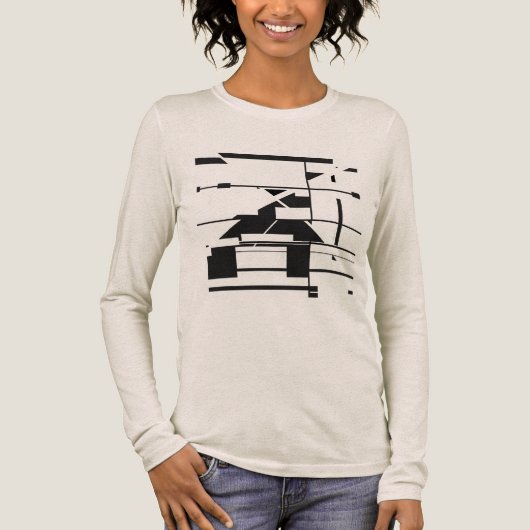 Schwarzes U-Bahn-Karte Geometrisches Abstraktes La Tri-Blend Shirt (Vorderseite)