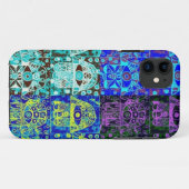 Schwarzes u. blaues Hamsa Case-Mate iPhone Hülle (Rückseite (Horizontal))