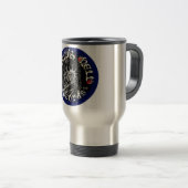Schwarzes u. blaues Logo Reisebecher (VorderseiteRechts)