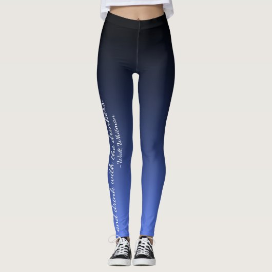 Schwarzes u. blaues Tänzer-u. Trinker-Walt Leggings (Vorderseite)