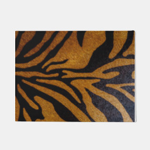 Schwarzes u. Brown-Tiger-Muster-Entwurf Fußmatte