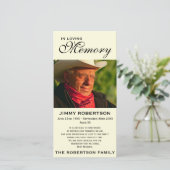 Schwarzes u. Creme-Erinnerungsfamilien-Bestätigung Dankeskarte (Stehend Vorderseite)