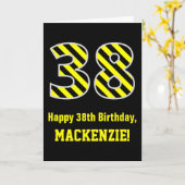 Schwarzes u. gelbes gestreiftes "38"; 38. karte (Gelbe Blume)