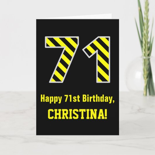 Schwarzes u. gelbes gestreiftes "71"; 71. karte (Vorderseite)