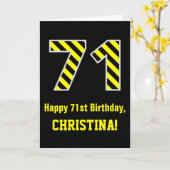 Schwarzes u. gelbes gestreiftes "71"; 71. karte (Gelbe Blume)