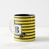 Schwarzes u. gelbes Monogramm der Zweifarbige Tasse (Vorderseite Links)