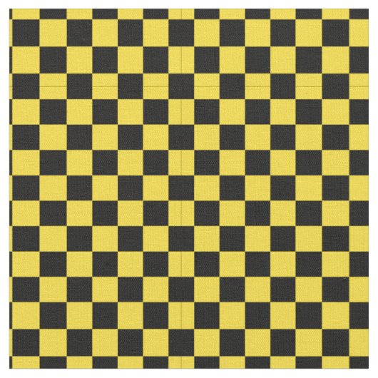 Schwarzes u. gelbes Schachbrett-Muster-Gewebe Stoff (Nahaufnahme)