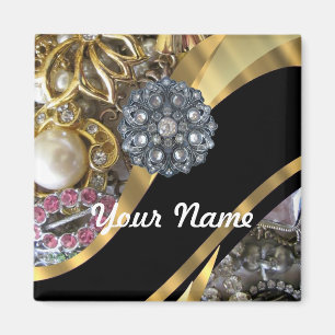 Schwarzes u. Gold bling sind Magnet