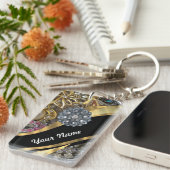 Schwarzes u. Gold bling sind Schlüsselanhänger (Vorderseite rechts)