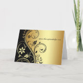 Schwarzes u. Goldblumenrolle-Mutter-Tageskarte Karte (Rückseite)