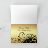 Schwarzes u. Goldblumenrolle-Mutter-Tageskarte Karte (Innenseite)