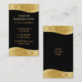 Schwarzes u. Golddamast-Visitenkarte Visitenkarte (Vorne/Hinten)