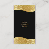 Schwarzes u. Golddamast-Visitenkarte Visitenkarte (Rückseite)