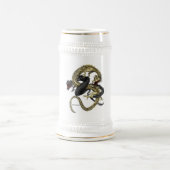 Schwarzes u. Golddrache-Tasse Bierglas (Mittel)