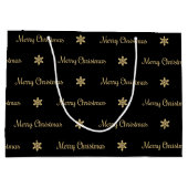 Schwarzes u. Goldfrohe Weihnacht-Geschenk-Tasche Große Geschenktüte (Rückseite)