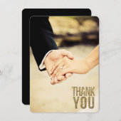 Schwarzes u. GoldGlitzer danken Ihnen Foto-Karten Dankeskarte (Vorne/Hinten)