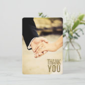 Schwarzes u. GoldGlitzer danken Ihnen Foto-Karten Dankeskarte (Stehend Vorderseite)