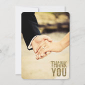 Schwarzes u. GoldGlitzer danken Ihnen Foto-Karten Dankeskarte (Vorderseite)