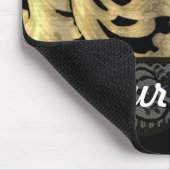 Schwarzes u. Goldspitzedamast Mousepad (Ecke)