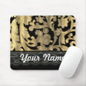 Schwarzes u. Goldspitzedamast Mousepad (Mit Mouse)
