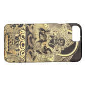Schwarzes u. Goldtibetanischer buddhistischer Case-Mate iPhone Hülle (Rückseite (Horizontal))