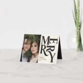 Schwarzes u. GoldVintages fröhliches chritsmas Ankündigung (Vorderseite)