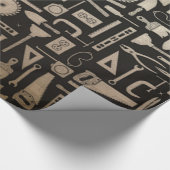 Schwarzes u. Goldwerkstatt-Werkzeug-Packpapier Geschenkpapier (Ecke)
