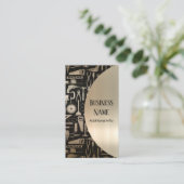 Schwarzes u. Goldwerkstatt-Werkzeug-Visitenkarte 2 Visitenkarte (Stehend Vorderseite)