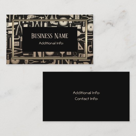 Schwarzes u. Goldwerkstatt-Werkzeug-Visitenkarte 3 Visitenkarte (Vorne/Hinten)
