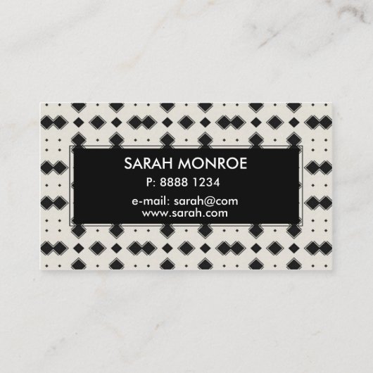 Schwarzes u. GoldZickzack Muster Visitenkarte (Rückseite)